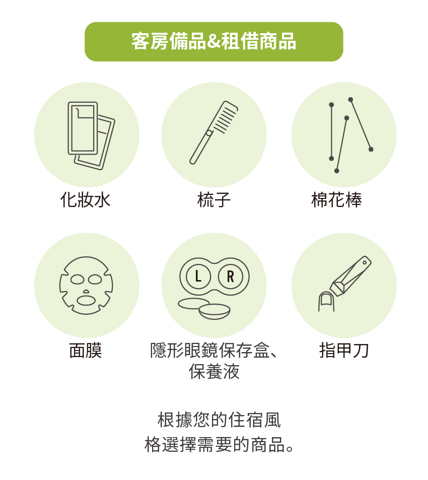 客房备品&租借商品